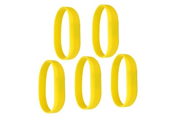bracelets rfid plats en silicone - 5 pièces - périmètre 200mm jaune