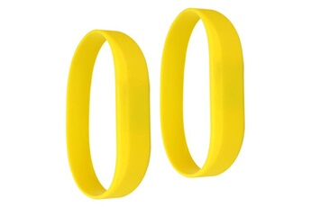 bracelets rfid plats en silicone - 2 pièces - périmètre 200mm jaune