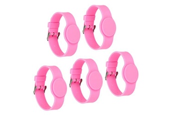bracelets rfid en silicone imperméables - 5 pièces - 245mm rose
