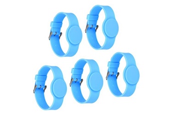 bracelets rfid en silicone imperméables - 5 pièces - 245mm glace bleue