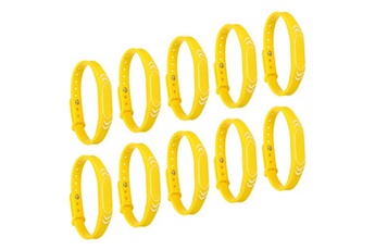 bracelets rfid en silicone réglables - 10 pièces - 240mm jaune