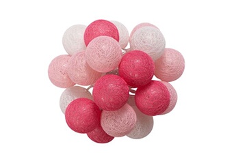 guirlande lumineuse 20 boules amici coloris rose et blanc