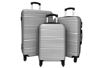 set de 3 valises cactus gris argent - ca10463