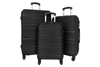 lot 3 valises dont 1 valise cabine rigides cactus abs noir