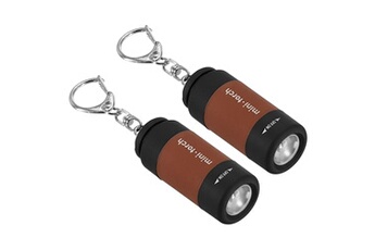 patikil-mini rechargeable led porte-clés lampe poche, 2 paquet edc usb chargement pour toujours porter, marron