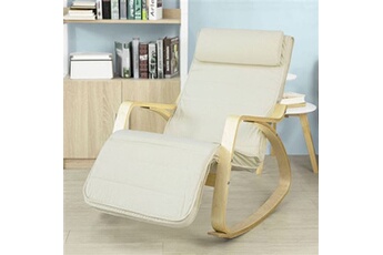 fst16-w fauteuil à bascule avec repose-pied réglable design rocking chair