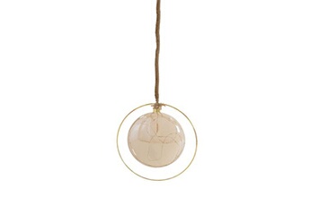 boule de noël led ø18 cm sur corde de 80 cm, boule lumineuse suspendue, blanc