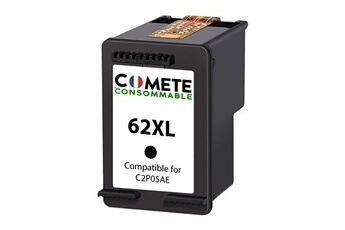 COMETE - 62XL - 1 Cartouche d'encre Compatible pour HP 62/62XL- Noir - Marque française