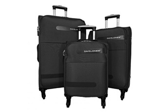 lot de 3 valises dont 1 valise cabine souples noir