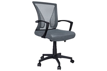 HOMCOM Fauteuil de bureau à roulettes chaise manager ergonomique pivotante  hauteur réglable lin beige