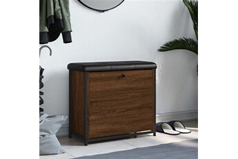 banc à chaussures avec tiroir rabattable chêne brun 62x32x56 cm
