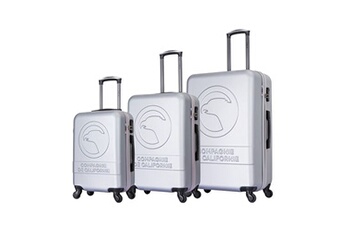ensemble de 3 valises à roulettes silver cc-t243 silver