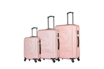 ensemble de 3 valises à roulettes rose gold cc-t243 rose gold