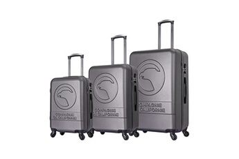 ensemble de 3 valises à roulettes dark grey cc-t243 dark grey