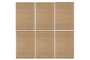 - lot de 6 sets de table en bambou rectangulaire - 45 x 30 cm