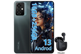 Smartphone Oscal Smartphone pas cher C20 Pro Débloqué 4G 6.088 2Go+32Go  3380mAh Noir avec Écouteurs Bluetooth Hibuds5(Noir)