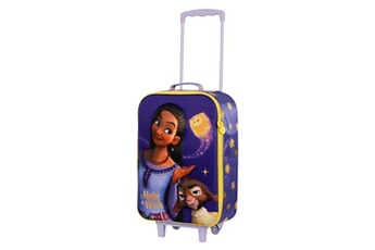 valise trolley soft 3d - disney wish, asha et la bonne etoile star - lilas - taille unique