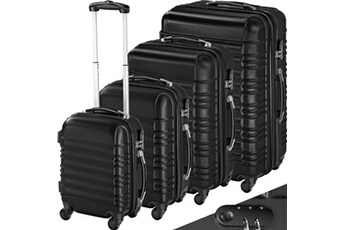 set de 4 valises trolley - abs - 4 roues pivotantes à 360° - noir