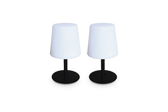 lampada s color - lot de 2 lampes de table led de 28cm noire - lampes de table décorative lumineuse ø 16cm