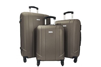 lot 3 valises rigides dont 1 valise cabine degré marron foncé