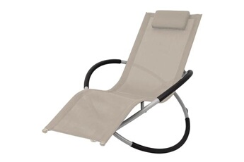 transat chaise longue bain de soleil lit de jardin terrasse meuble d'extérieur géométrique d'extérieur acier crème 02_0012777