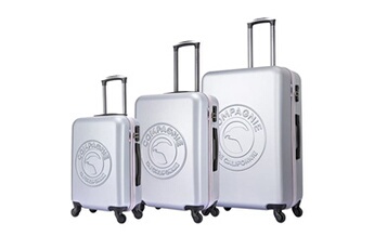 ensemble de 3 valises à roulettes silver cc-t366 silver