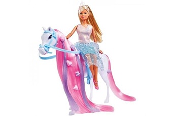 simba steffi love princesse et cheval poupée mannequin 29cm robe tiare accessoires d