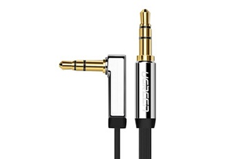 cable plat cable audio aux mini-jack 3,5 mm 1m argent (10597)