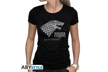 t-shirt femme mc - game of thrones - winter is coming - noir - taille s