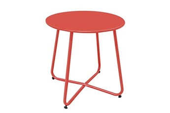 table d'appoint luna rouge acier 45 x 45 cm