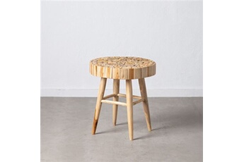 table d'appoint naturel bois de teck 50 x 50 x 55 cm