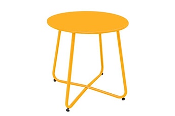 table d'appoint luna acier 45 x 45 cm moutarde