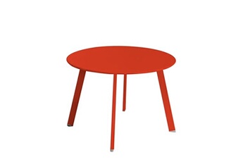 table d'appoint marzia 60 x 60 x 42 cm rouge acier