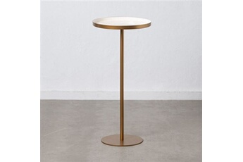 table d'appoint 40 x 40 x 85 cm doré blanc fer