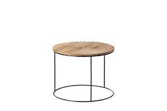 table d'appoint 53 x 53 x 42 cm naturel noir métal bois