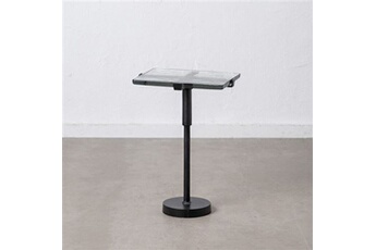 table d'appoint 41 x 32 x 59 cm verre noir métal