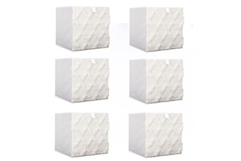 - lot de 6 cubes de rangement pliable losange - 30 x 30 cm - beige