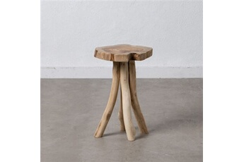 table d'appoint naturel bois de teck 30 x 30 x 46 cm