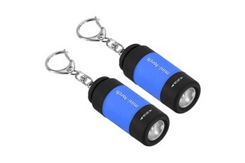 patikil 2.1 mini led porte-clés lampe poche, 2 paquet edc petite torche avec usb,, léger bleu