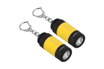 patikil 2.1 mini led porte-clés lampe poche, 2 paquet edc petite torche avec usb, jaune