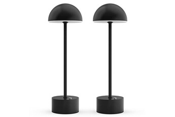 lampe de chevet tactile lot de 2 sans fil led, température de couleur ajustable, lampe de table led, noir