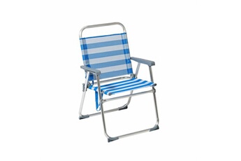 chaise de plage 22 mm rayures bleu aluminium 52 x 56 x 80 cm 52 x 56 x 80 cm