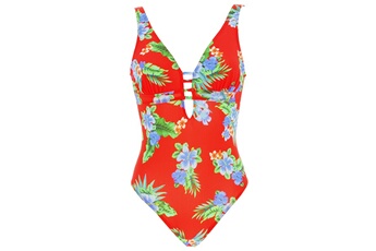 maillot de bain 1 pièce body charm red flower 1p rouge taille : 38