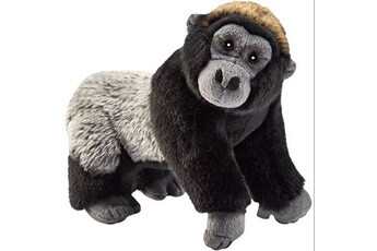 peluche gorille noir et gris 24 cm