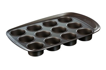 moule à muffins 12 pièces 6,5cm - - marron - métal