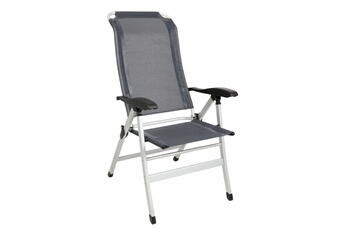 fauteuil de camping en aluminium confort maxi 7 positions gris camping car