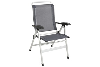 fauteuil de camping en aluminium confort 7 réglages d'inclinaison camping car gris