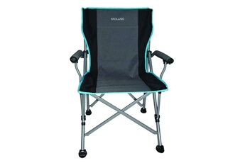 chaise easylife polyester accoudoirs grisbleu camping
