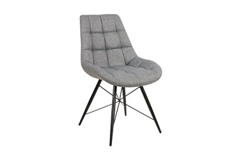 chaise tissu gris chiné martine pieds métal - gris -