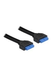 Delock USB 2.0 Pin Header - Adaptateur interne vers externe USB - mini USB  type B (M) pour connecteur 2.0 USB 5 broches (F) - 30 cm - noir - Câbles USB  - Achat & prix